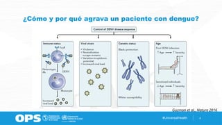#UniversalHealth 4
¿Cómo y por qué agrava un paciente con dengue?
Guzman et al., Nature 2016
 