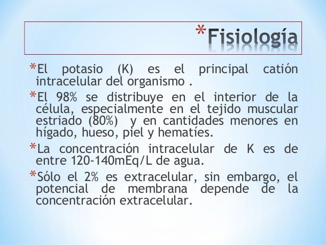 Potasio Función Biológica _ Cual es la funcion del potasio en el cuerpo ...