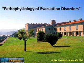 “Pathophysiology of Evacuation Disorders”
Dr Jose M Enríquez-Navascués, 2015
 