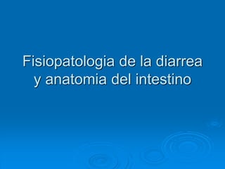 Fisiopatologia de la diarrea
y anatomia del intestino
 