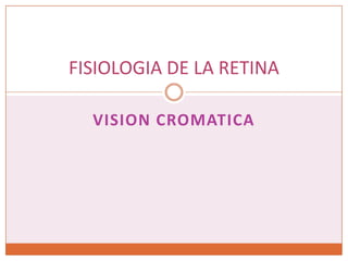FISIOLOGIA DE LA RETINA

  VISION CROMATICA
 