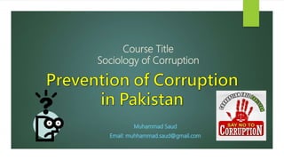 Course Title
Sociology of Corruption
 