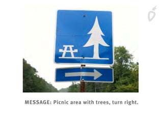 MESSAGE: Picnic area with trees, turn right.
 