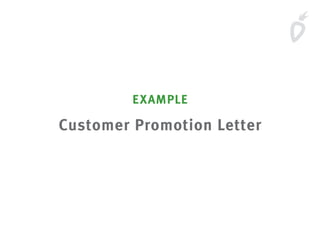 EXAMPLE
Customer Promotion Letter
 