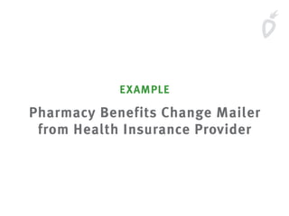 EXAMPLE
Pharmacy Benefits Change Mailer
from Health Insurance Provider
 