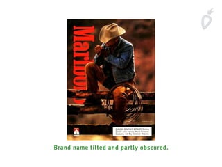 Brand name tilted and partly obscured.
 