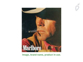 Image, brand name, product in use.
 