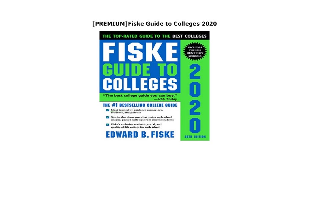[PREMIUM]Fiske Guide to Colleges 2020