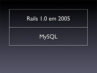 Rails 1.0 em 2005

    MySQL
 