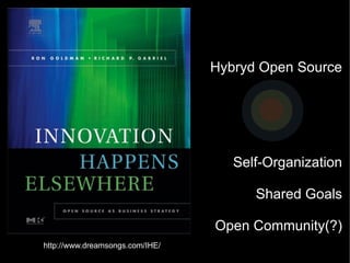 Hybryd Open Source




                                    Self-Organization

                                       Shared Goals

                                 Open Community(?)
http://www.dreamsongs.com/IHE/
 