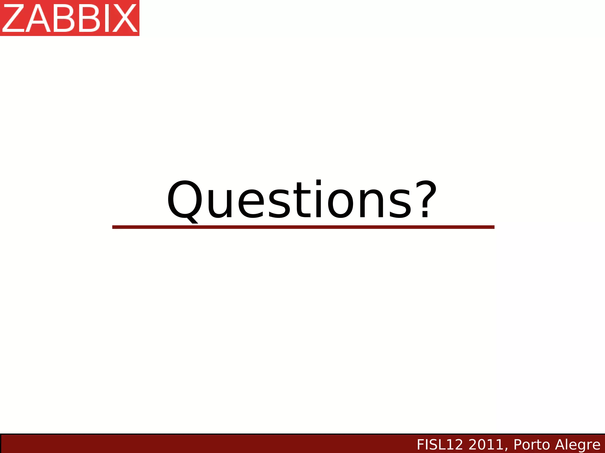 Questions?



         FISL12 2011, Porto Alegre
 