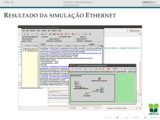 FISL 14 SISTEMAS DISTRIBU´IDOS OMNET++
RESULTADO DA SIMULAC¸ ˜AO ETHERNET
 