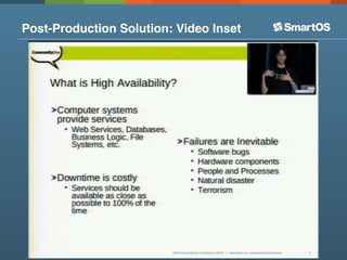 Post-Production Solution: Video Inset
 