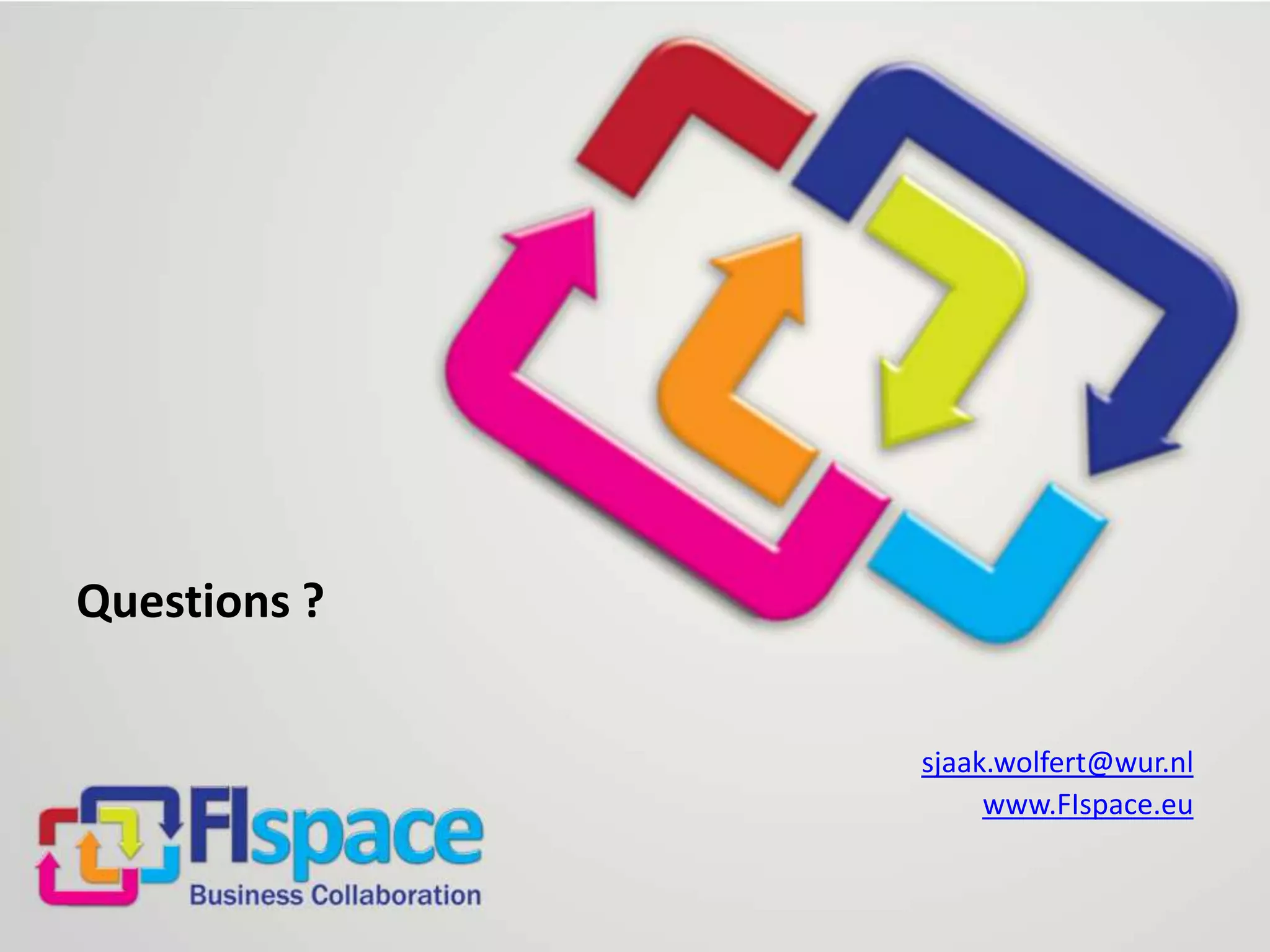 Questions ?
sjaak.wolfert@wur.nl
www.FIspace.eu
 
