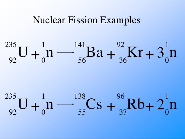 nuclear fission examples