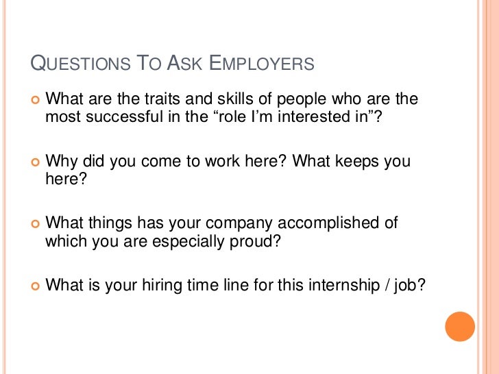 questions to ask at a career fair
