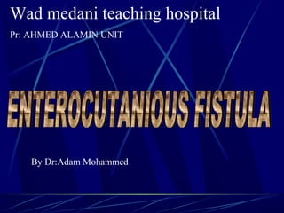 Wad medani teaching hospital
Pr: AHMED ALAMIN UNIT




   By Dr:Adam Mohammed
 