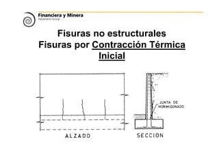 Fisuras no estructurales
Fisuras por Contracción Térmica
Inicial
 