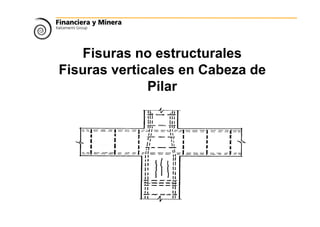 Fisuras no estructurales
Fisuras verticales en Cabeza de
Pilar
 
