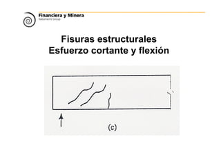 Fisuras estructurales
Esfuerzo cortante y flexión
 