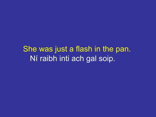 She was just a flash in the pan.
Ní raibh inti ach gal soip.
 