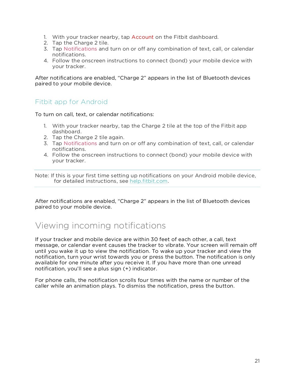 Fitbit charge 2 user manual