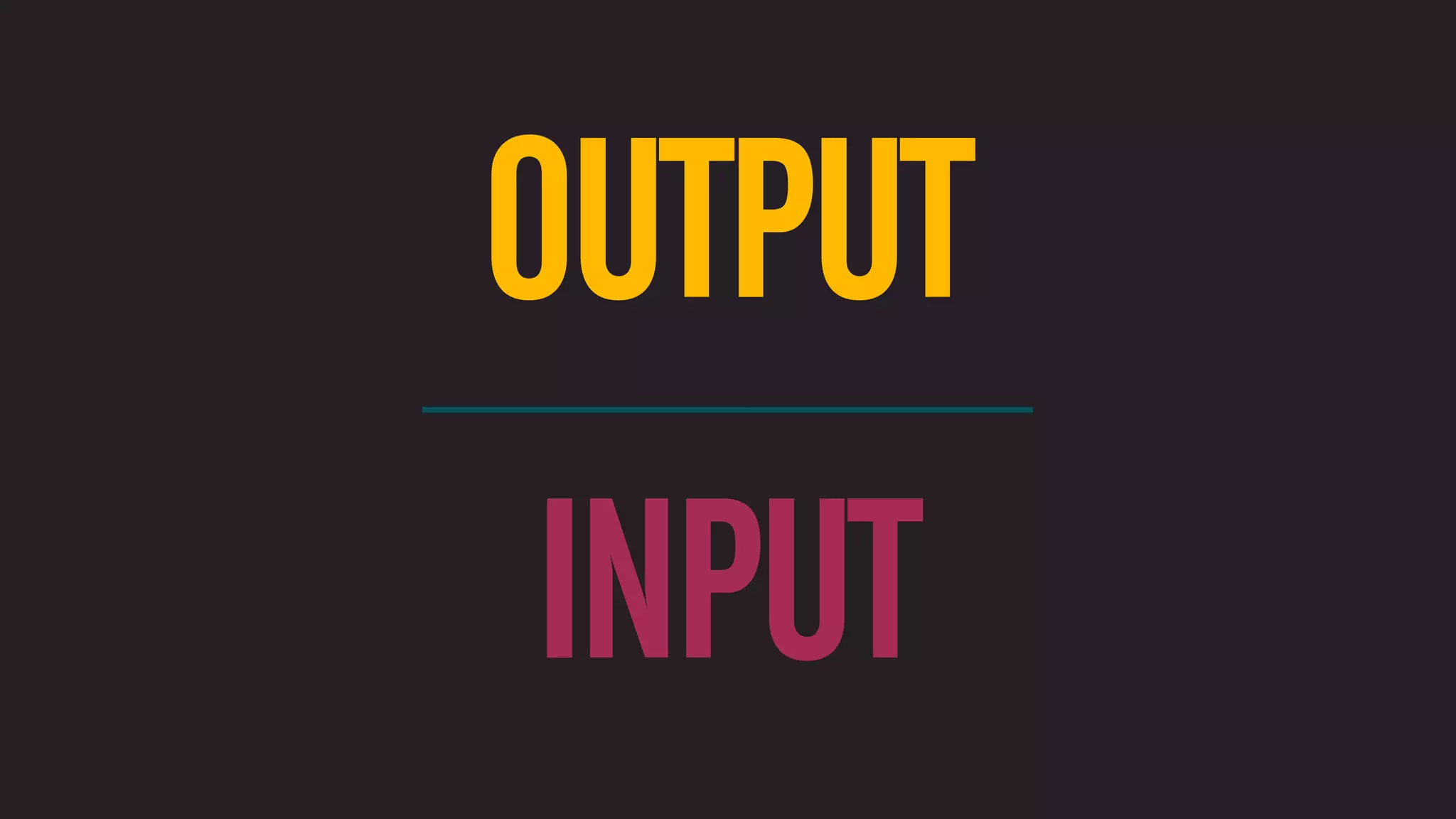 OUTPUT INPUT 