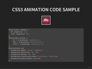 Creating Beautiful CSS3 Animations - FITC Amsterdam 2016 | PDF