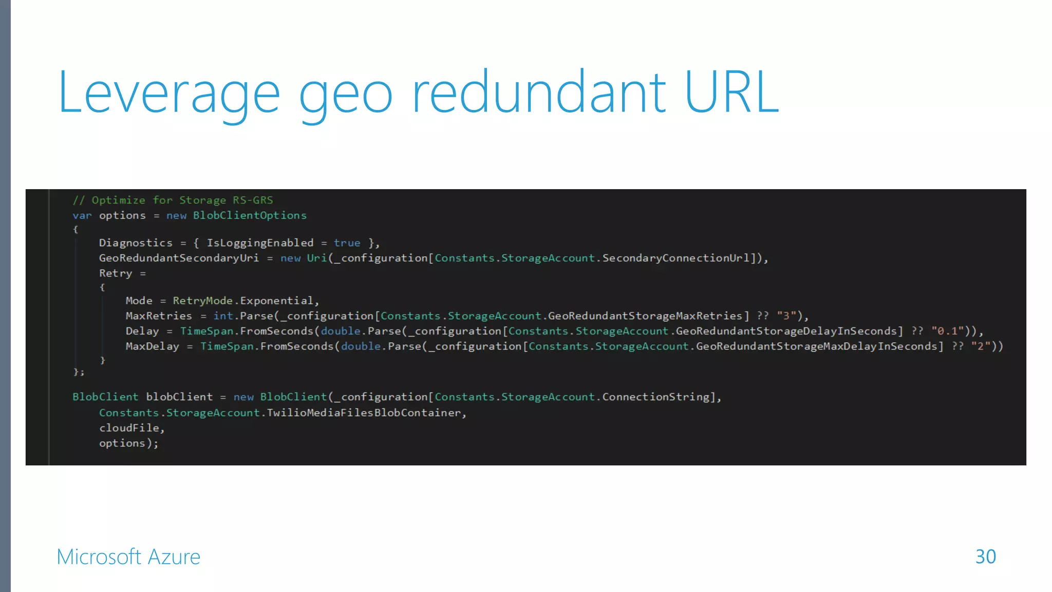 Microsoft Azure Leverage geo redundant URL 30 