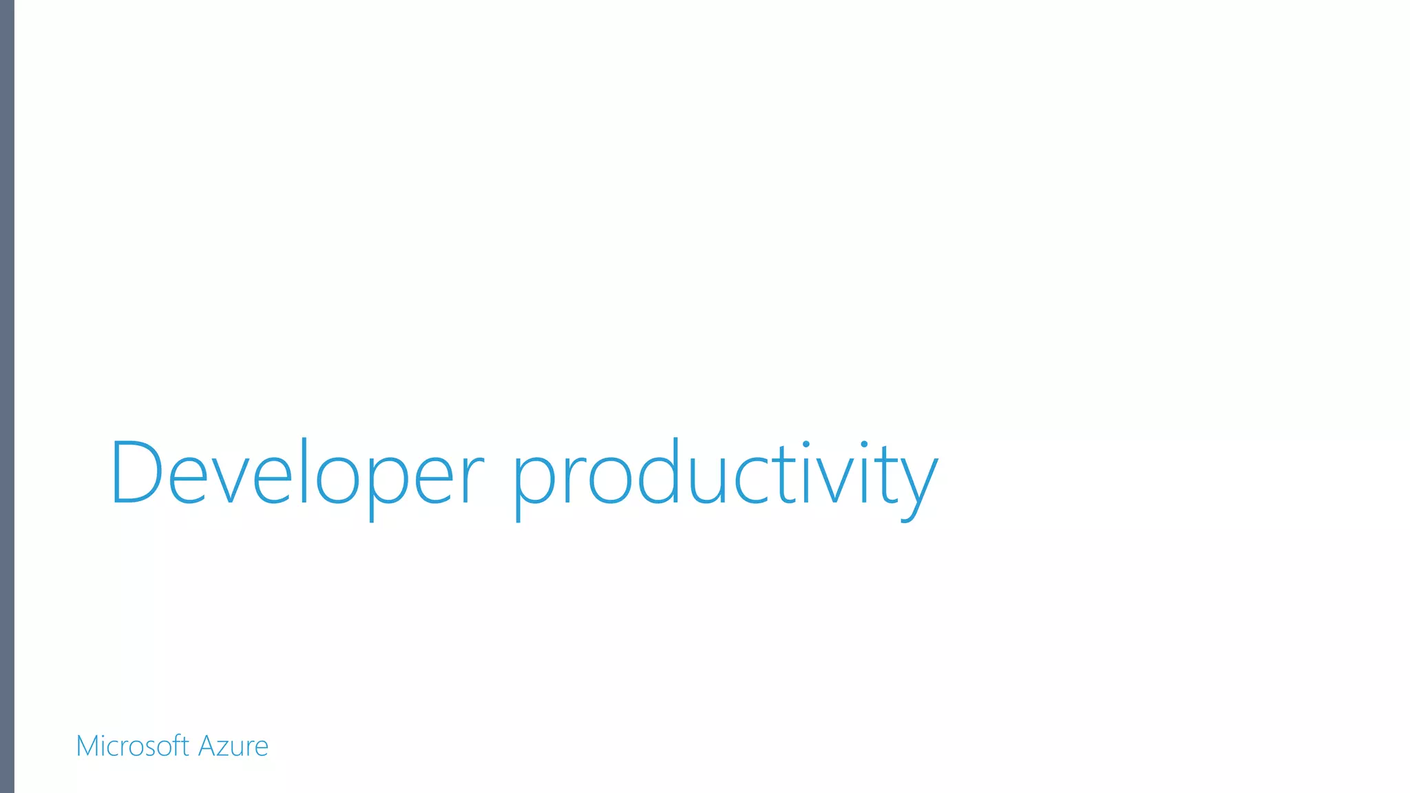 Microsoft Azure Developer productivity 