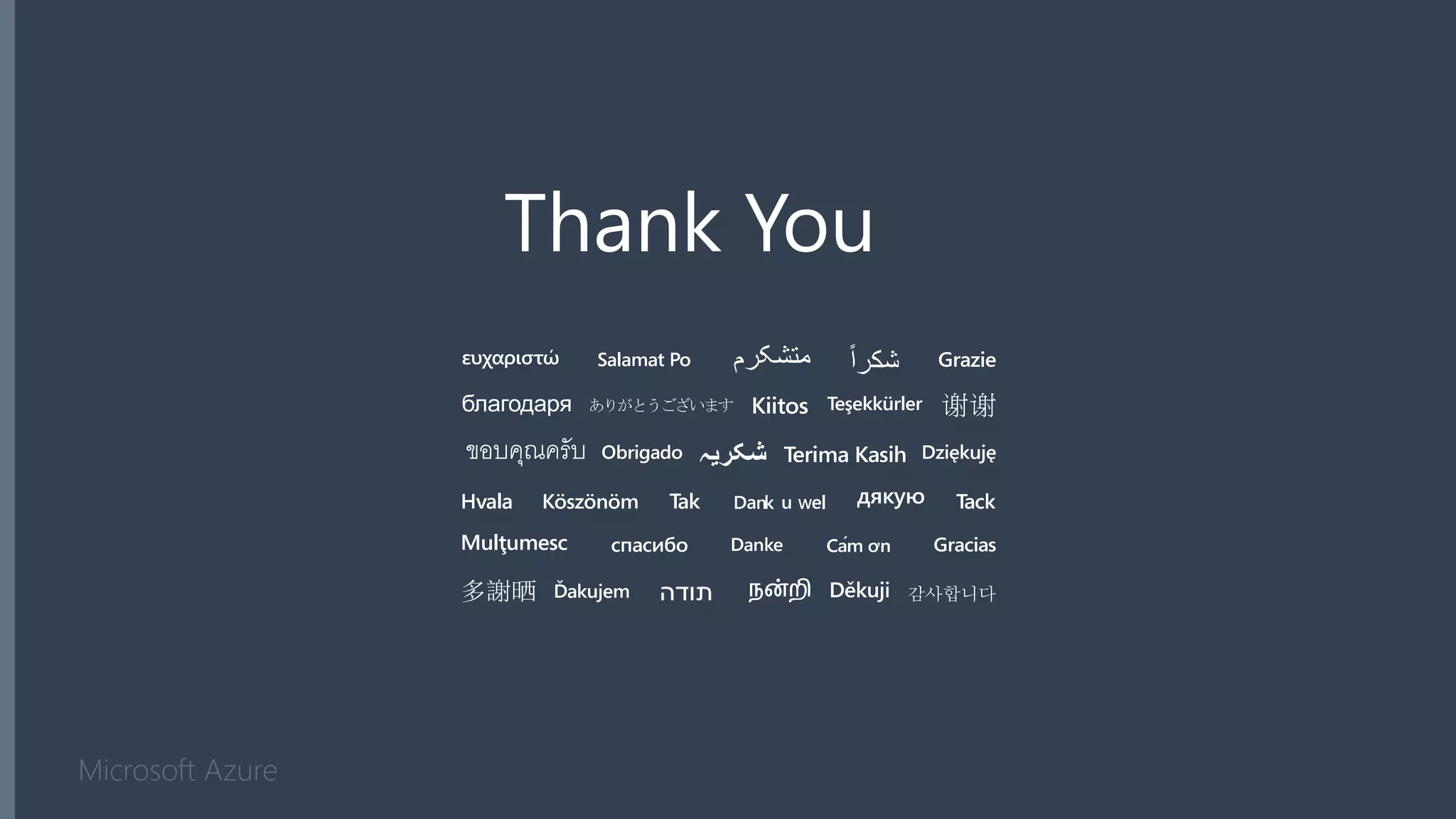 Microsoft Azure Thank You 