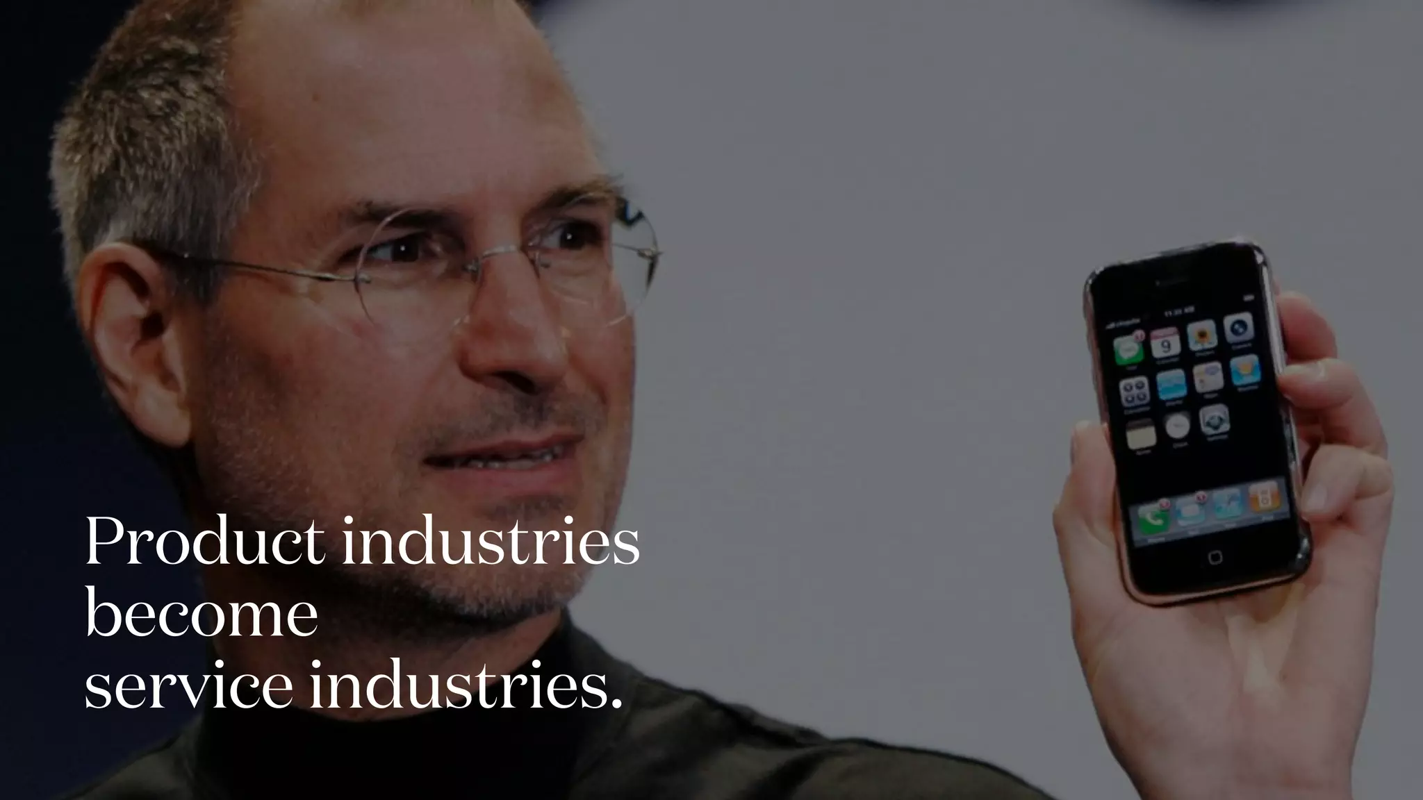 Product industries
become
service industries.
 
