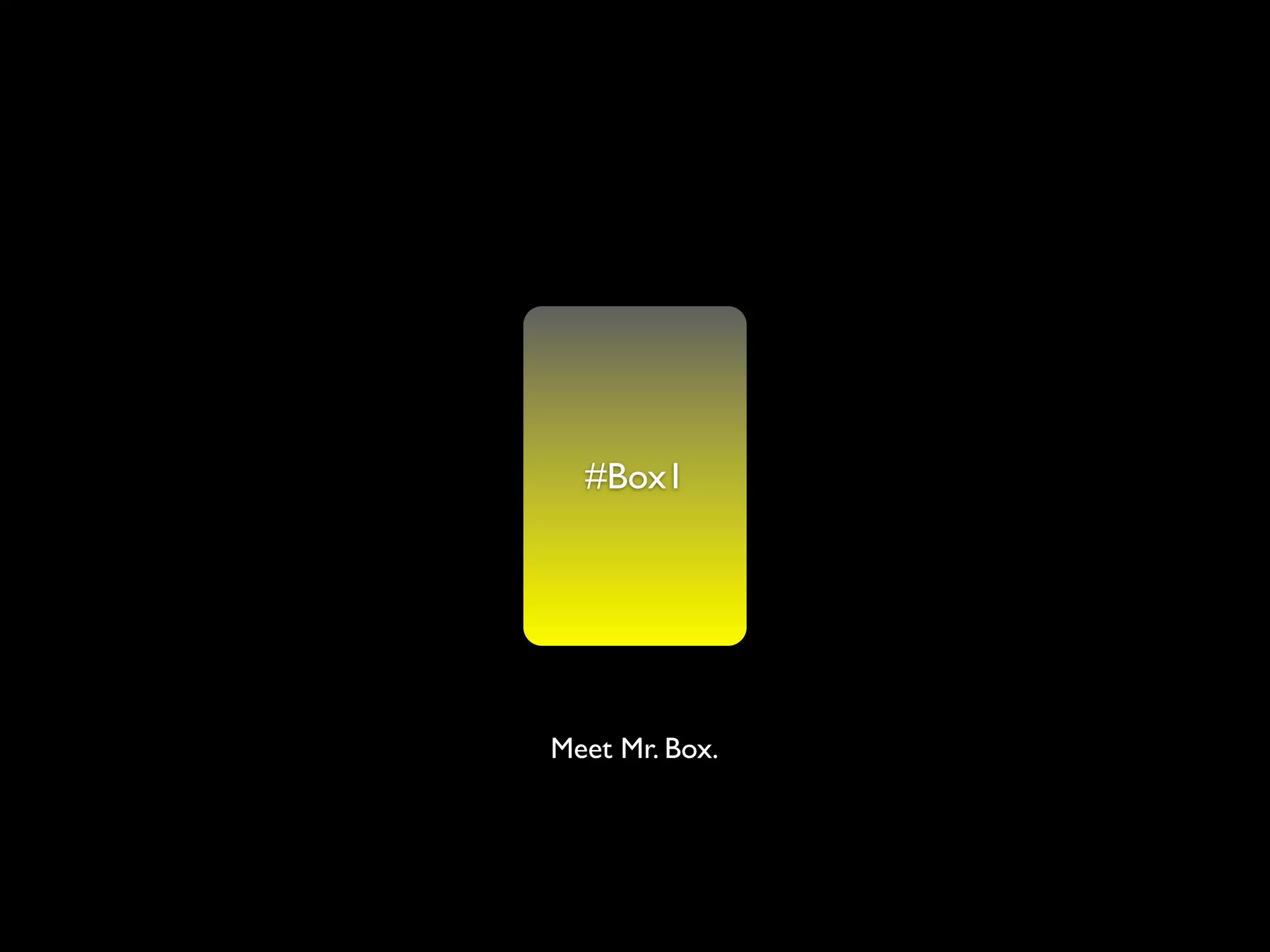 #Box1




Meet Mr. Box.
 