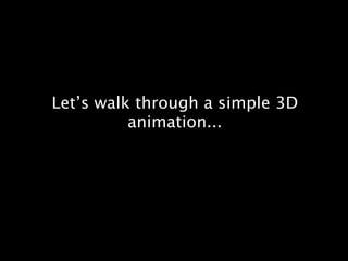 Let’s walk through a simple 3D
          animation...
 