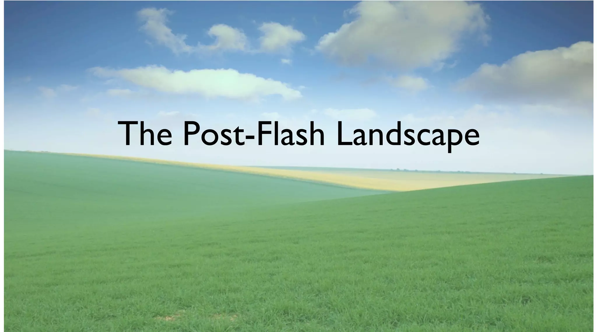 The Post-Flash Landscape
 