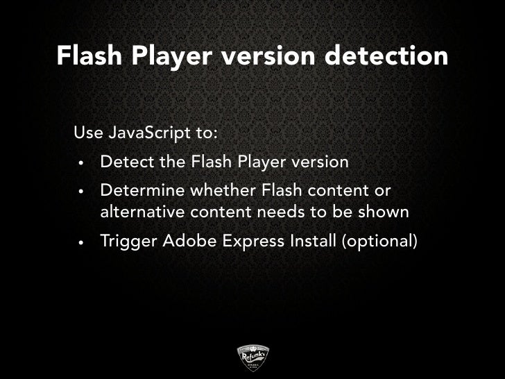 javascript flash player version detection