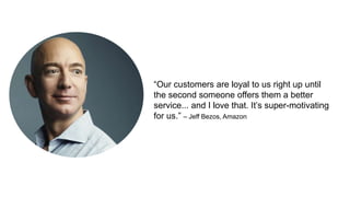 #RSP18
“Our customers are loyal to us right up until
the second someone offers them a better
service... and I love that. It’s super-motivating
for us.” – Jeff Bezos, Amazon
 