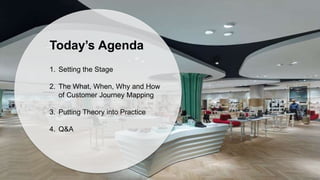 1. Setting the Stage
2. The What, When, Why and How
of Customer Journey Mapping
3. Putting Theory into Practice
4. Q&A
Today’s Agenda
 