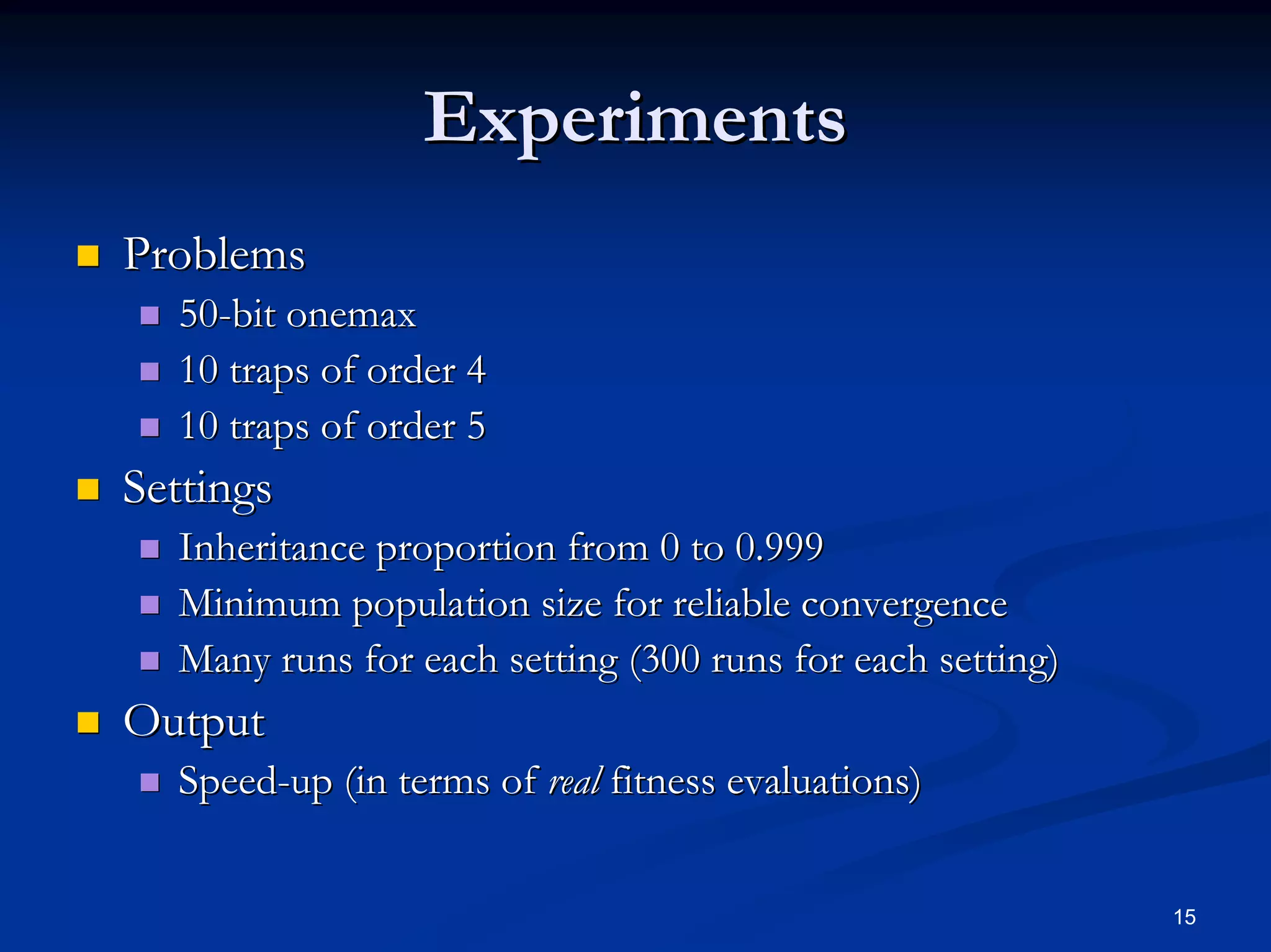 Fitness inheritance in the Bayesian optimization algorithm | PPT