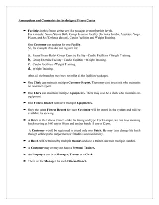 Gym Problem Statement Fitness center report | PDF