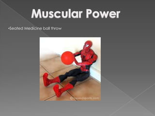 •Seated Medicine ball throw
 