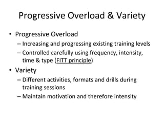 Fitness components tests & training principles | PPTX