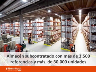 Almacén subcontratado con más de 3.500
referencias y más de 30.000 unidades
 
