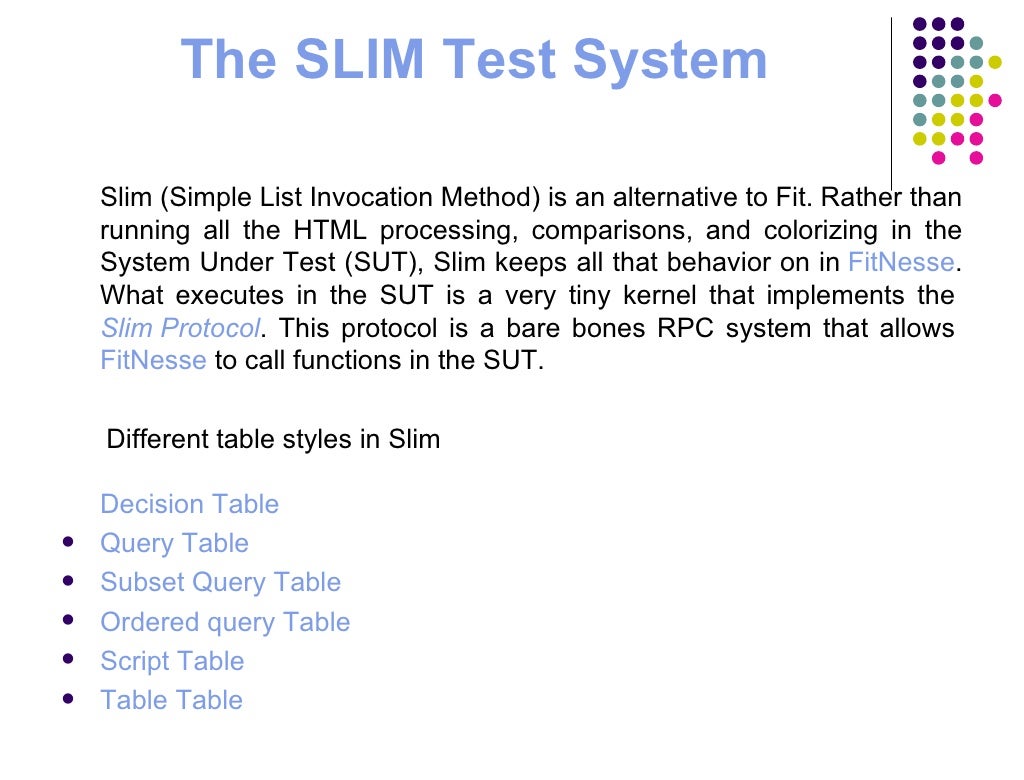 Fitnesse Testing Framework