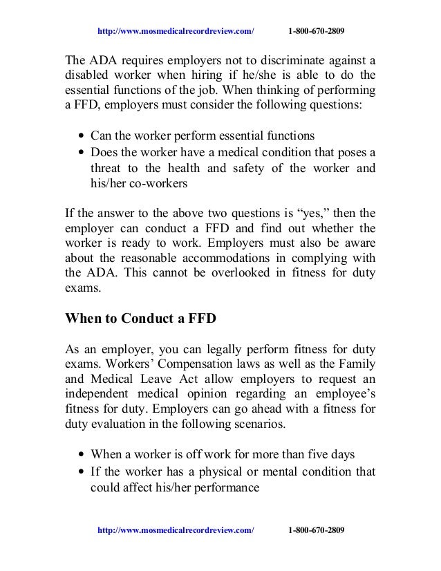 Fitness for duty exam a practical way to avoid heavy workers