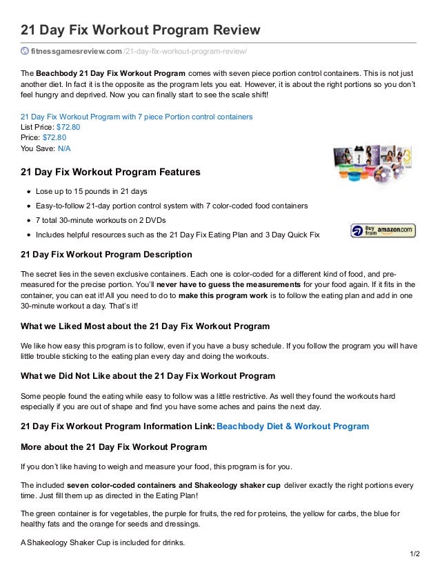 21 Day Fix Workout Program Review 21 Day Fix Workout Program Review