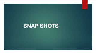 SNAP SHOTS
 
