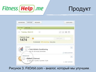 Продукт




Рисунок 3. FitOrbit.com - аналог, который мы улучшим 7
 