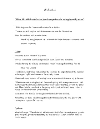 Fitness Skillastics | PDF
