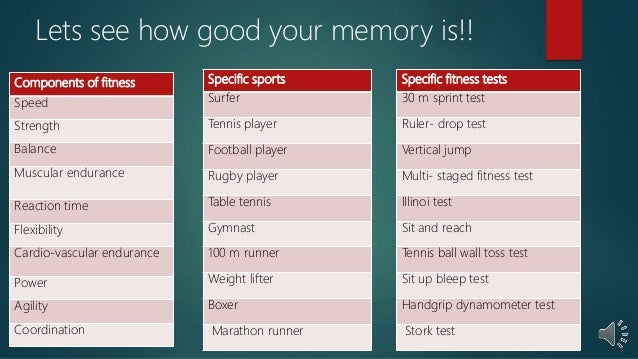 Components Of Fitness Components Of Fitness